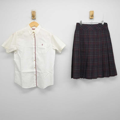 【中古】北海道 立命館慶祥中学校 女子制服 2点 (シャツ・スカート) sf056791