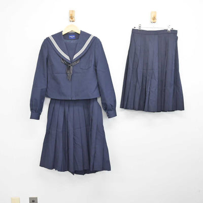 【中古】岐阜県 藍川中学校 女子制服 4点 (セーラー服・スカート・スカート) sf056801