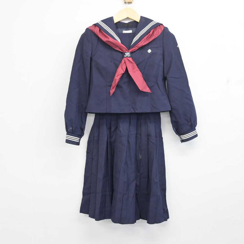 中古】福島県 安達高等学校 女子制服 3点（セーラー服・スカート 