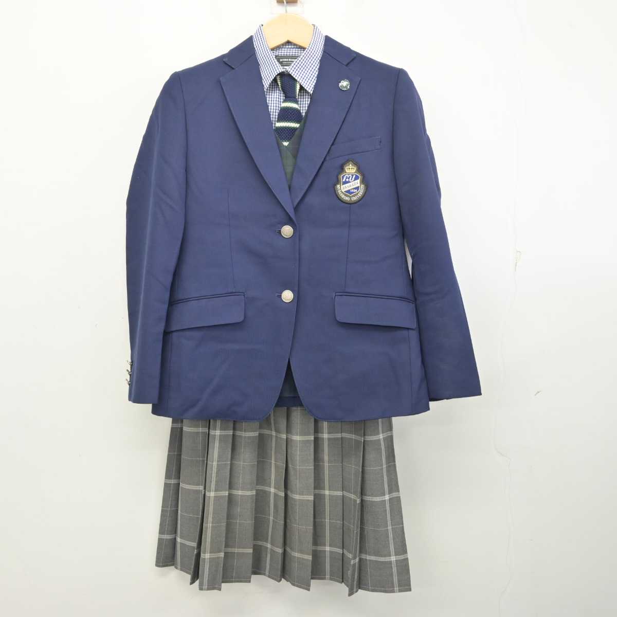 【中古】東京都 武蔵野大学中学校・高等学校 女子制服 5点 (ブレザー・ベスト・シャツ・スカート) sf056860