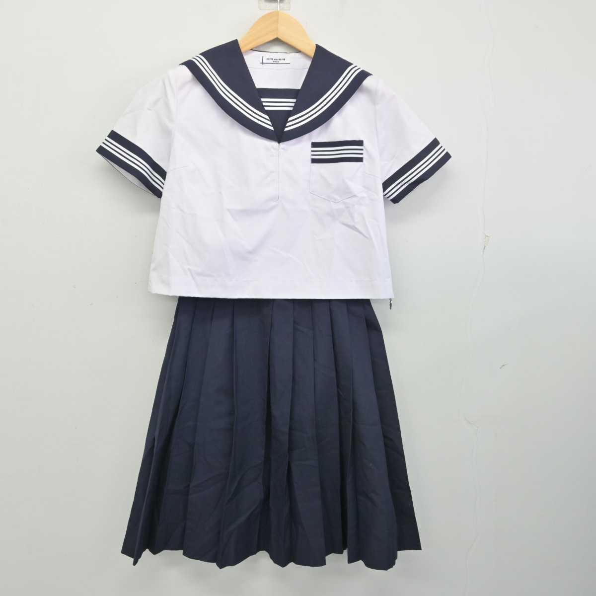 【中古】茨城県 常北中学校 女子制服 3点 (セーラー服・スカート) sf056888