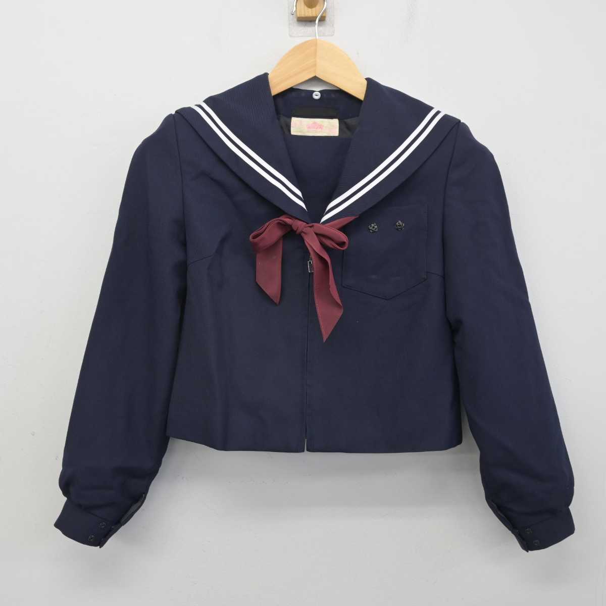 【中古】愛知県 佐屋中学校 女子制服 3点 (セーラー服・スカート) sf056918