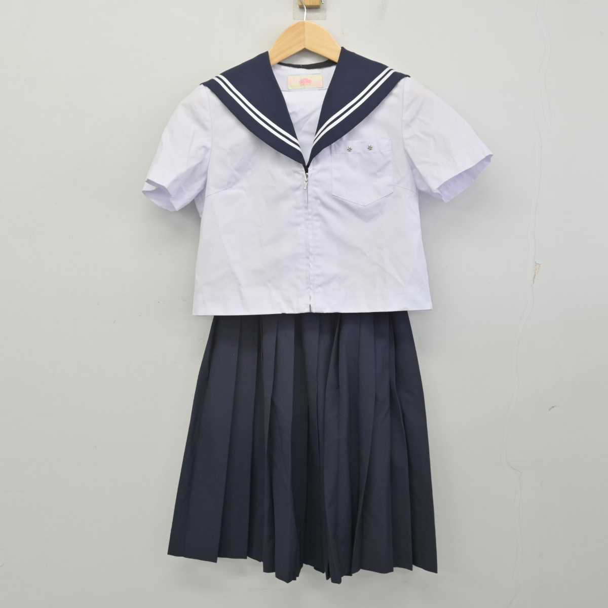 【中古】愛知県 佐屋中学校 女子制服 2点 (セーラー服・スカート) sf056919