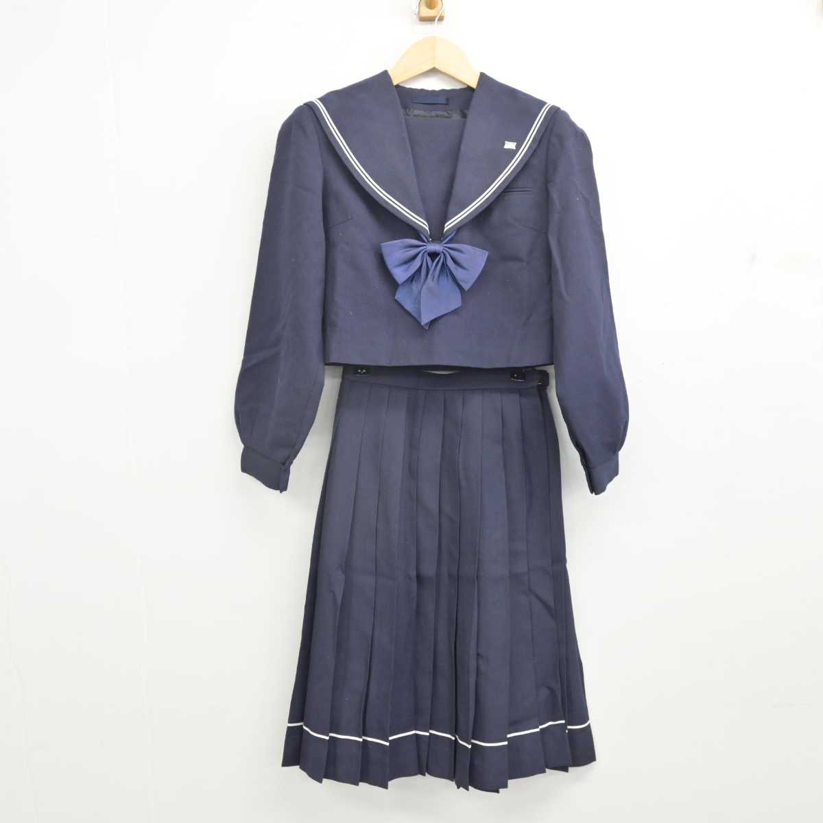 【中古】福岡県 直方高等学校 女子制服 5点 (ニット・セーラー服・スカート) sf056938