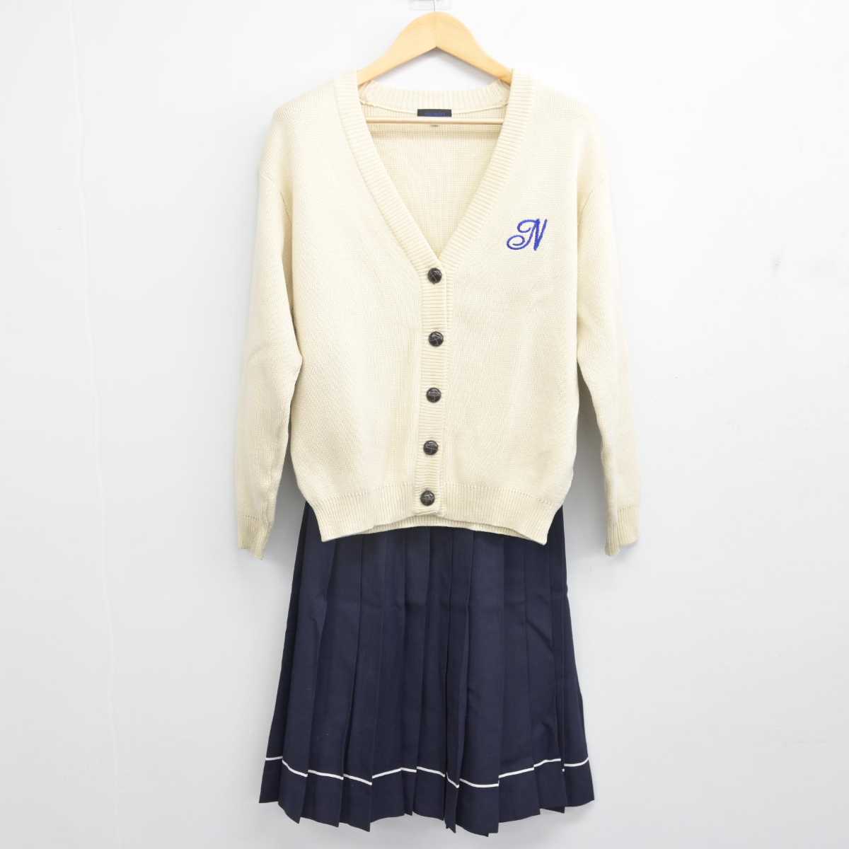 【中古】福岡県 直方高等学校 女子制服 5点 (ニット・セーラー服・スカート) sf056938