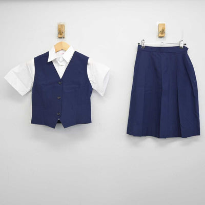 【中古】静岡県 浜松江之島高等学校 女子制服 3点 (ベスト・シャツ・スカート) sf056983