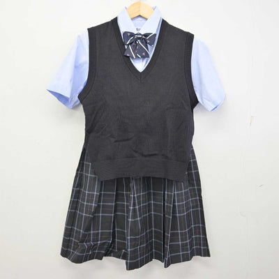 【中古】東京都 日本大学鶴ヶ丘高等学校 女子制服 4点 (ニットベスト・シャツ・スカート) sf056988