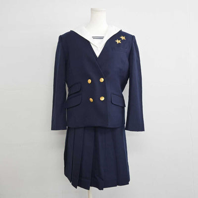 【中古】岡山県 就実高等学校 女子制服 4点 (ブレザー・ベスト・セーラー服・スカート) sf057026