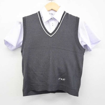 【中古】大阪府 大正白稜高等学校 女子制服 2点 (ニットベスト・シャツ) sf057050