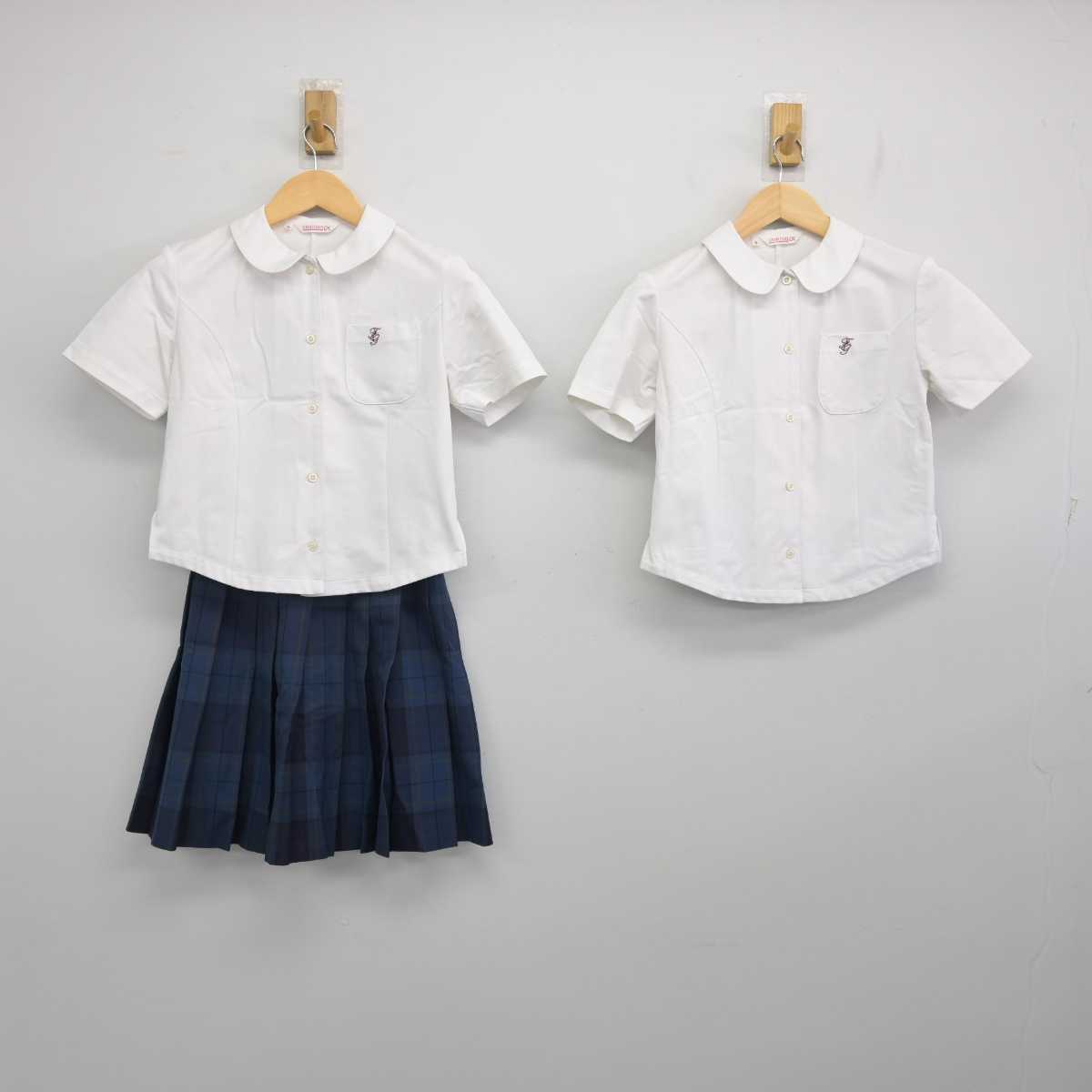 【中古】福岡県 福岡女子高等学校 女子制服 3点 (シャツ・スカート) sf057084