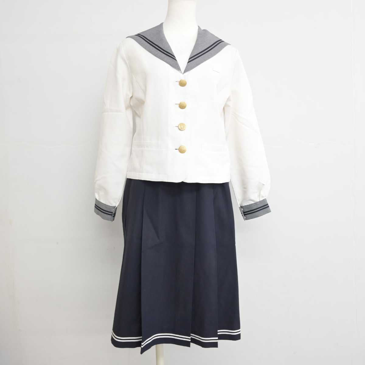 【中古】愛媛県 済美高等学校 女子制服 4点 (セーラー服・スカート) sf057097