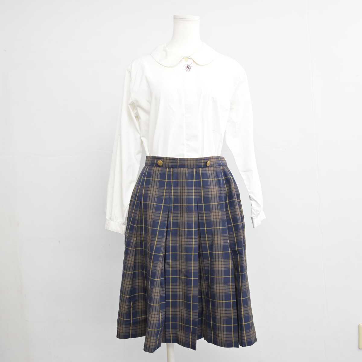 【中古】福岡県 福岡女子高等学校 女子制服 3点 (ブレザー・シャツ・スカート) sf057140