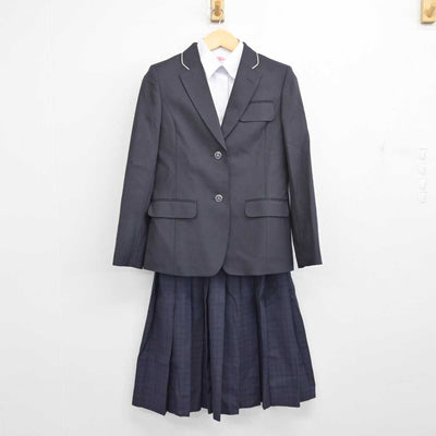 【中古】福岡県 原中央中学校 女子制服 3点 (ブレザー・シャツ・スカート) sf057143