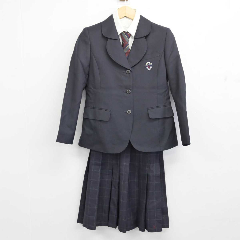 【中古】京都府 桂高等学校 女子制服 5点 (ブレザー・ニット・シャツ・スカート) sf057157