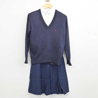 【中古】滋賀県 東大津高等学校 女子制服 6点 (ブレザー・ニット・シャツ・スカート) sf057160