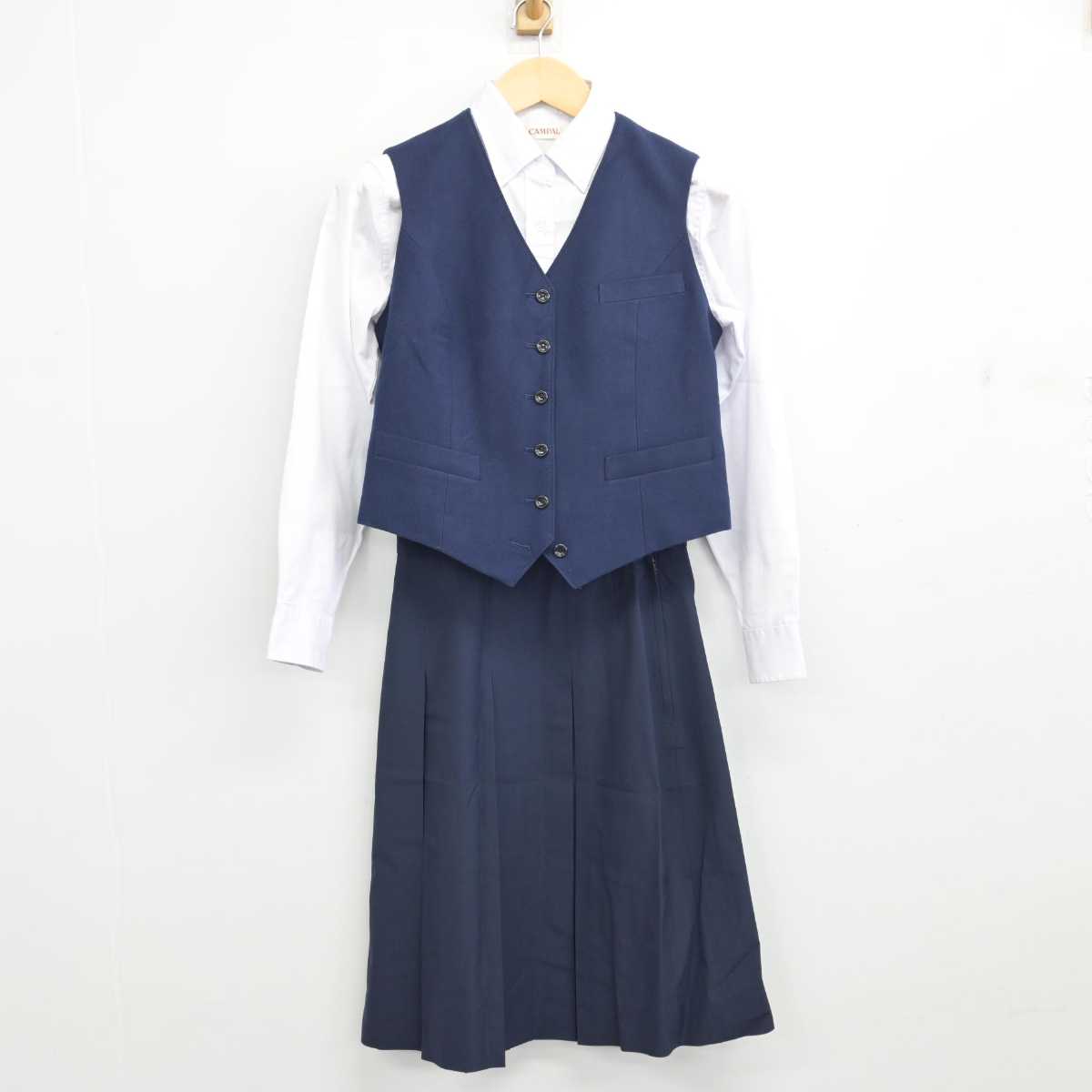 【中古】滋賀県 東大津高等学校 女子制服 3点 (ベスト・シャツ・スカート) sf057161