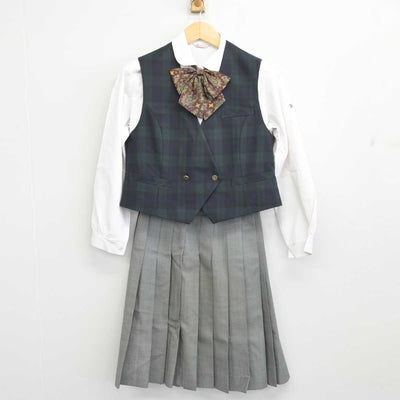 【中古】長崎県 長崎日本大学高等学校 女子制服 5点 (ブレザー・ベスト・シャツ・スカート) sf057173