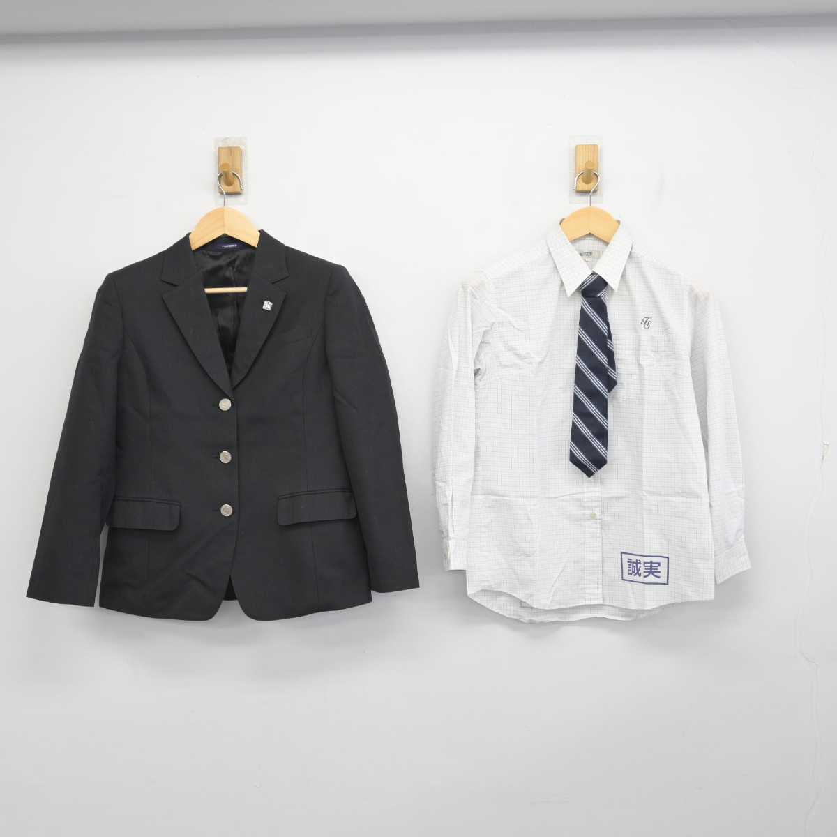 【中古】広島県 福山商業高等学校 女子制服 5点 (ブレザー・シャツ・スカート) sf057185