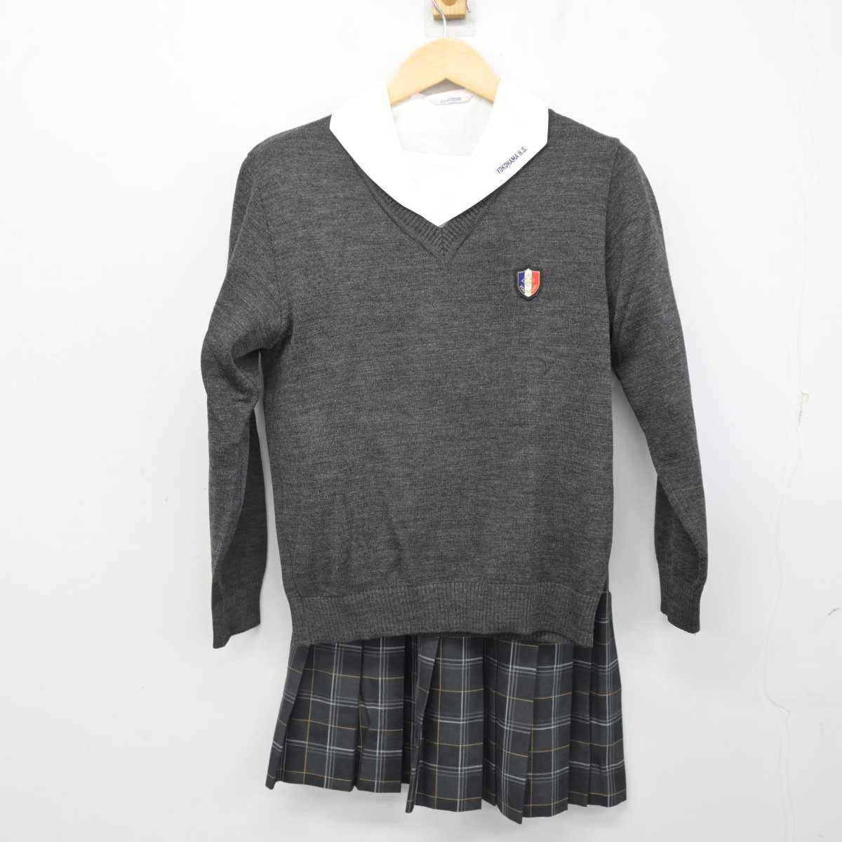 【中古】神奈川県 横浜高等学校 女子制服 3点 (ニット・ブラウス・スカート) sf057191