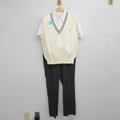 【中古】岩手県 盛岡誠桜高等学校 男子制服 4点 (ニットベスト・シャツ・シャツ・ズボン) sf057225