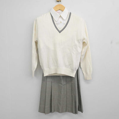 【中古】岩手県 盛岡大学附属高等学校 女子制服 4点 (ブレザー・ニット・シャツ・スカート) sf057227