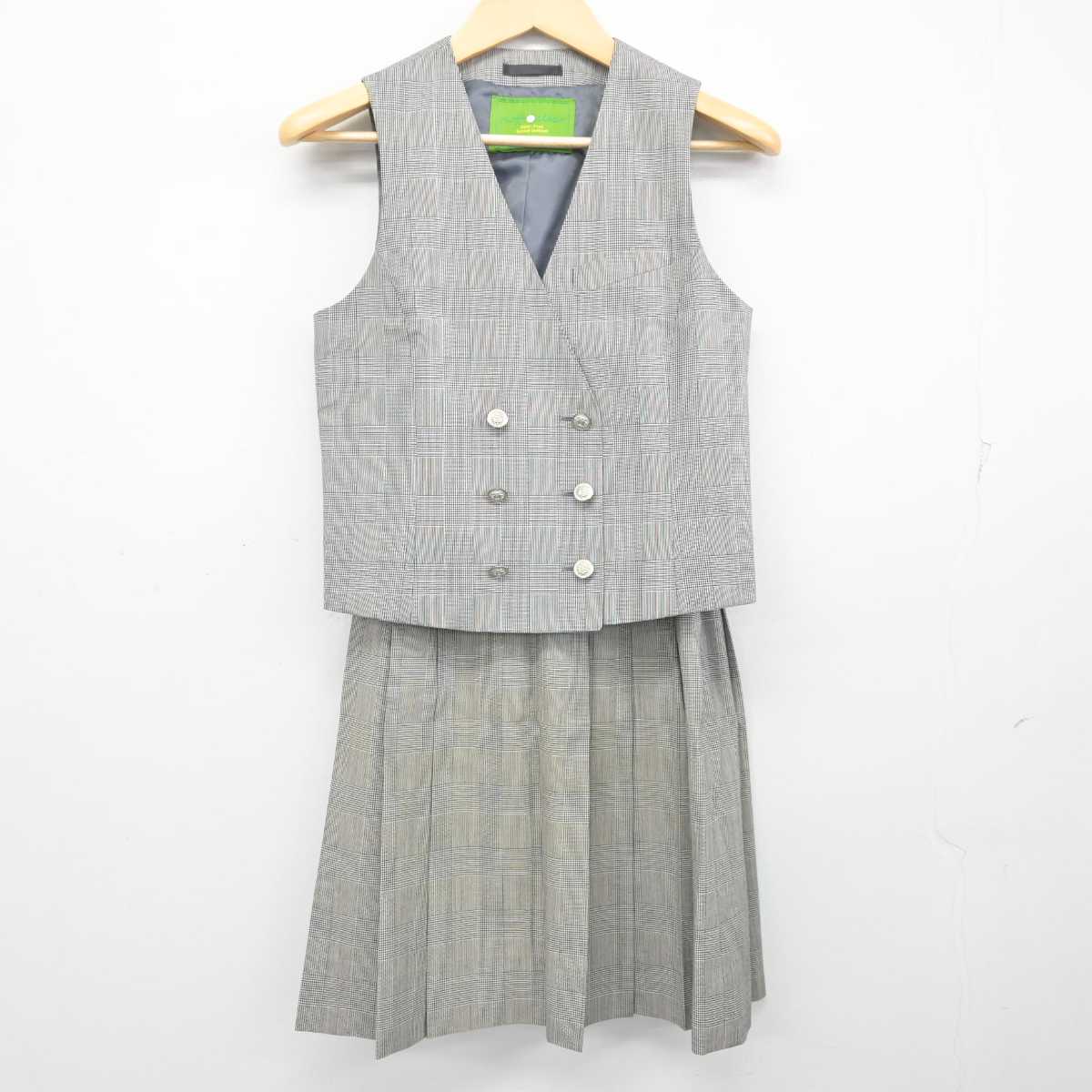 【中古】岩手県 盛岡大学附属高等学校 女子制服 4点 (ベスト・シャツ・スカート) sf057229