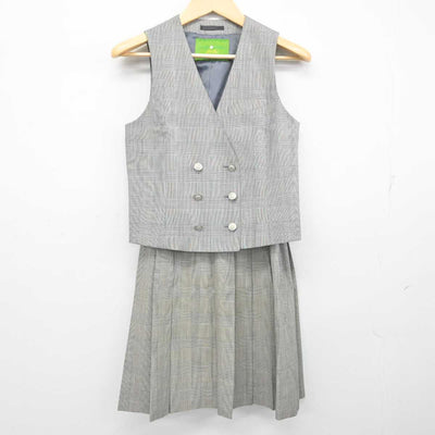 【中古】岩手県 盛岡大学附属高等学校 女子制服 4点 (ベスト・シャツ・スカート) sf057229