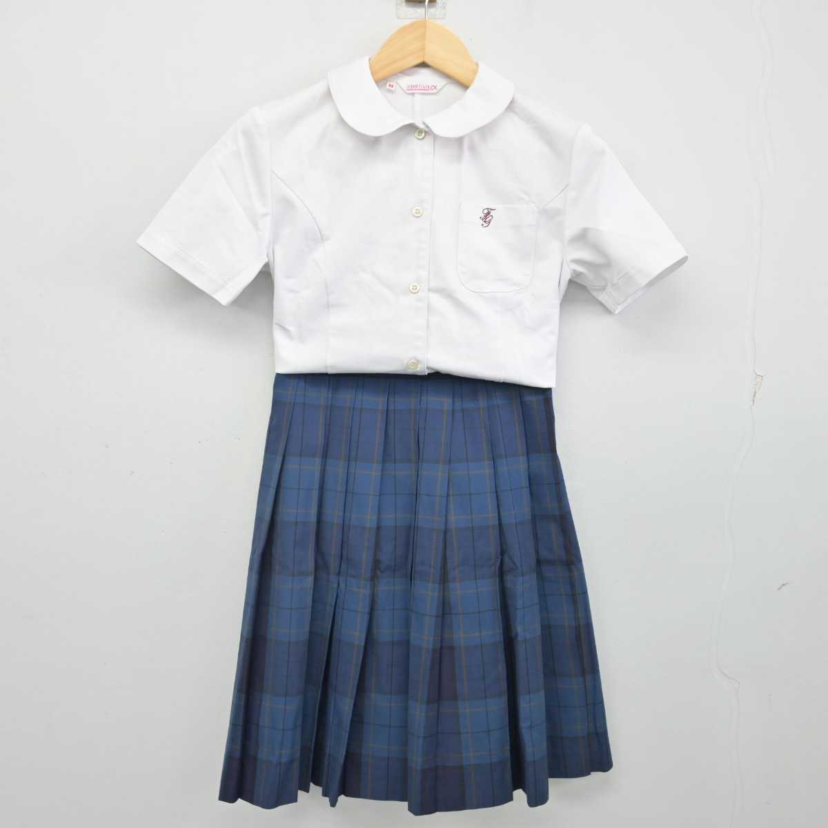 【中古】福岡県 福岡女子高等学校 女子制服 3点 (シャツ・スカート) sf057232