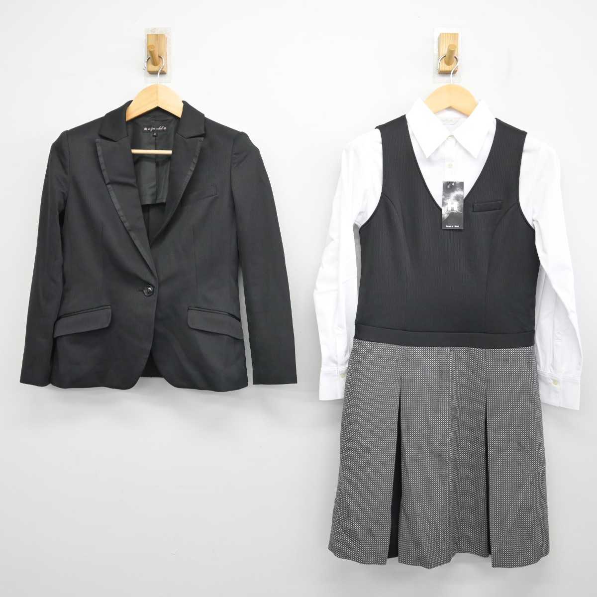 【中古】 事務服 女子制服 3点 (ジャケット・ワンピース・シャツ) sf057238