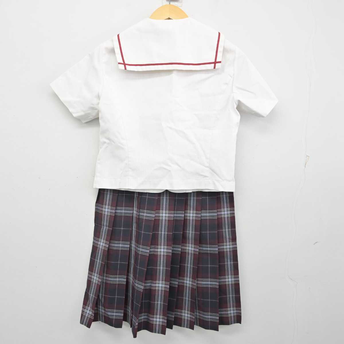 【中古】愛知県 名古屋経済大学市邨高等学校 女子制服 4点 (セーラー服・シャツ・スカート) sf057239