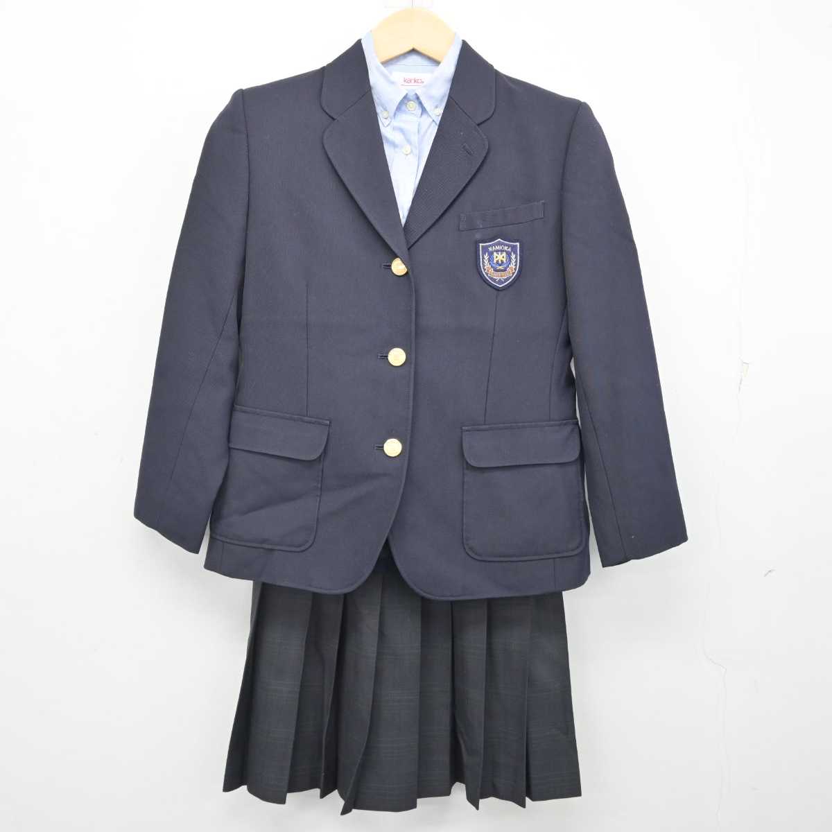 【中古】青森県 浪岡中学校 女子制服 3点 (ブレザー・シャツ・スカート) sf057253