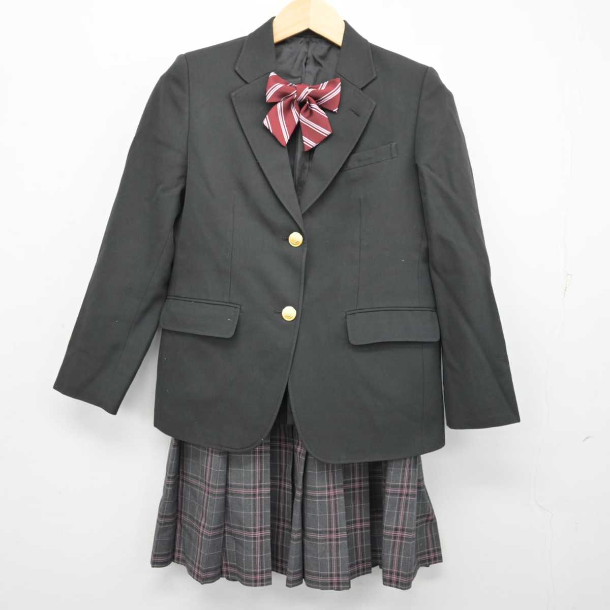 【中古】宮城県 渡波中学校 女子制服 4点 (ブレザー・スカート) sf057263