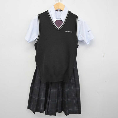 【中古】大阪府 四天王寺東高等学校 女子制服 4点 (ニットベスト・シャツ・スカート) sf057270