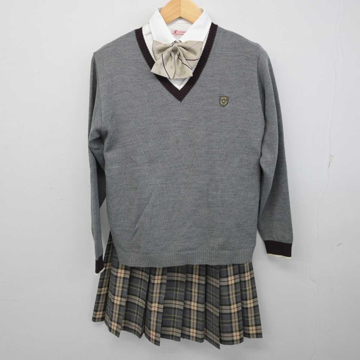 【中古】大阪府 大商学園高等学校 女子制服 5点 (ブレザー・ニット・シャツ・スカート) sf057294