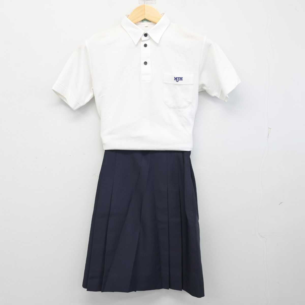 【中古】京都府 桃山中学校 女子制服 3点 (シャツ・シャツ・スカート) sf057337