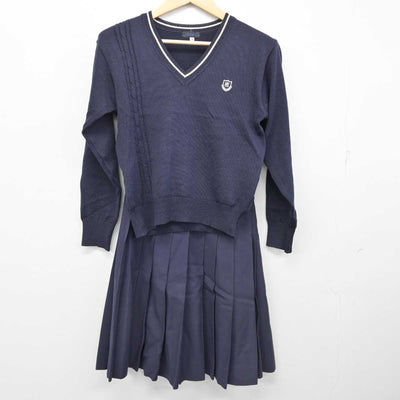 【中古】栃木県 宇都宮短期大学附属中学校 女子制服 4点 (ブレザー・ニット・スカート) sf057348