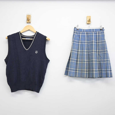 【中古】栃木県 宇都宮短期大学附属中学校 女子制服 2点 (ニットベスト・スカート) sf057349