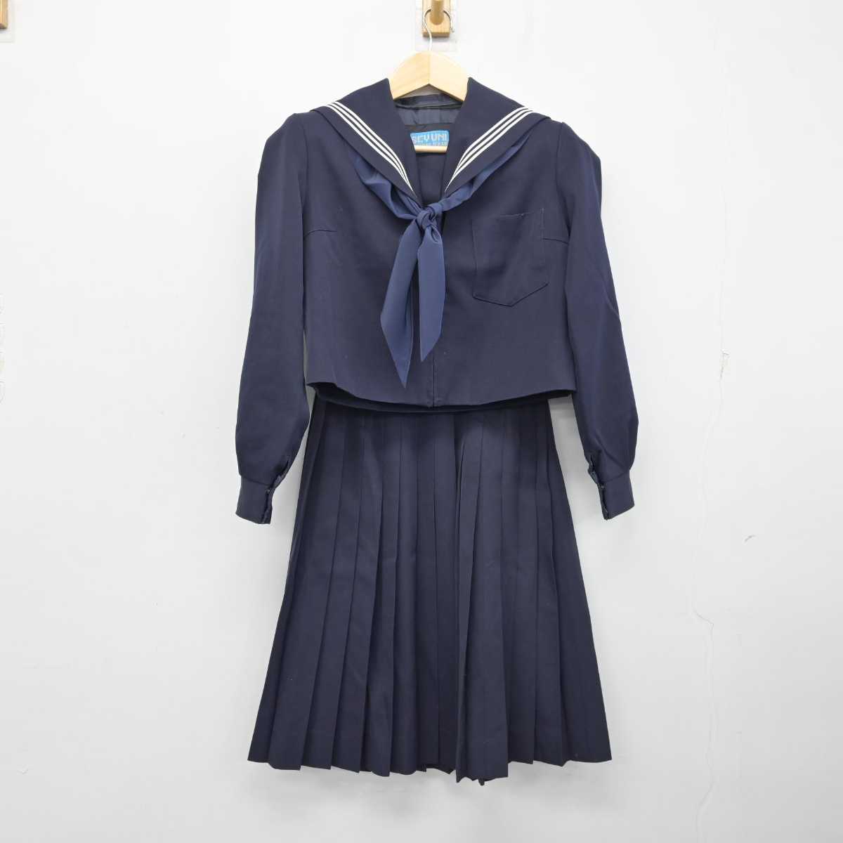 【中古】愛知県 幸田中学校 女子制服 3点 (セーラー服・スカート) sf057460