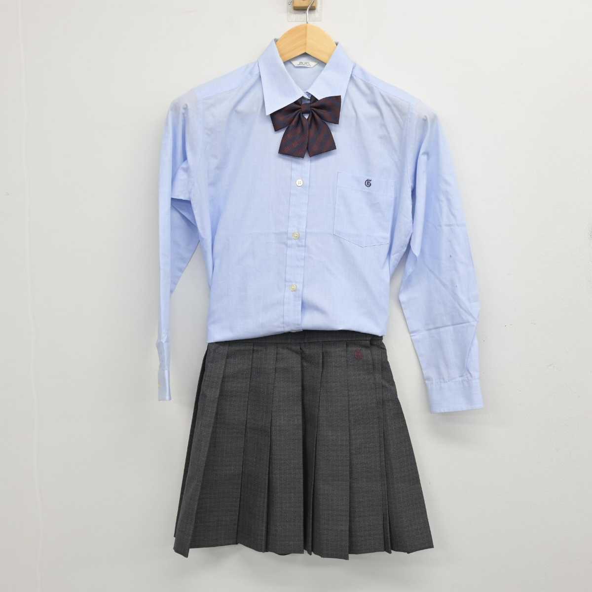 【中古】愛知県 蒲郡高等学校 女子制服 5点 (ブレザー・ニット・シャツ・スカート) sf057465