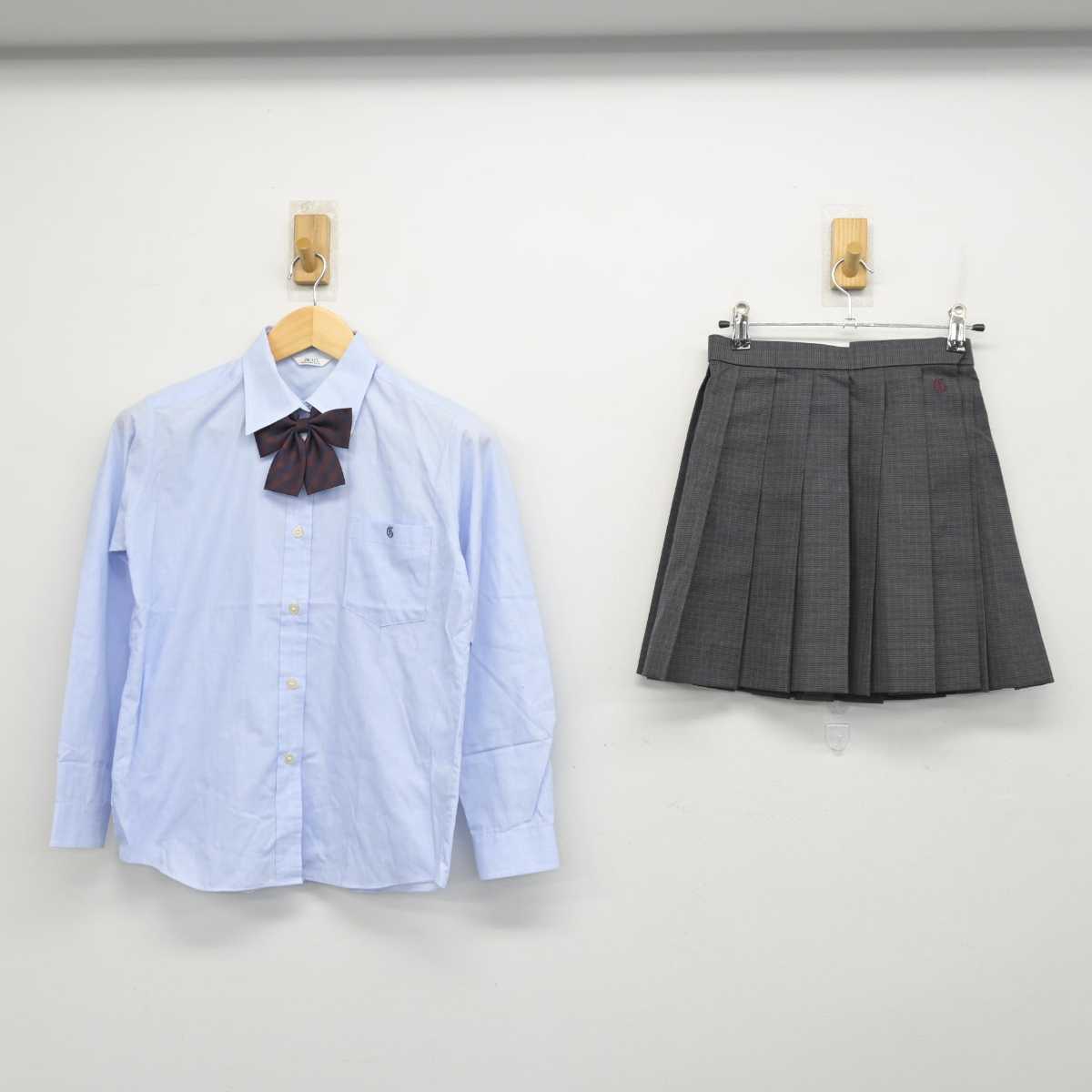 【中古】愛知県 蒲郡高等学校 女子制服 5点 (ブレザー・ニット・シャツ・スカート) sf057465