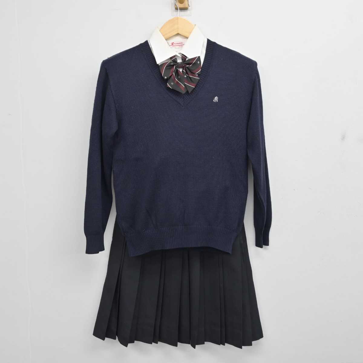 【中古】愛知県 幸田高等学校 女子制服 5点 (ブレザー・ニット・シャツ・スカート) sf057469