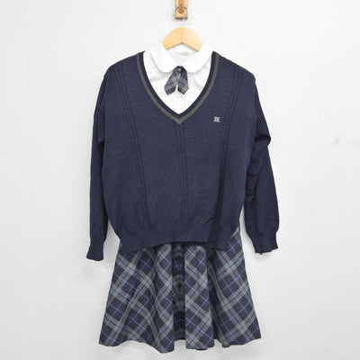 【中古】岐阜県 武儀高等学校 女子制服 5点 (ブレザー・ニット・シャツ・スカート) sf057474