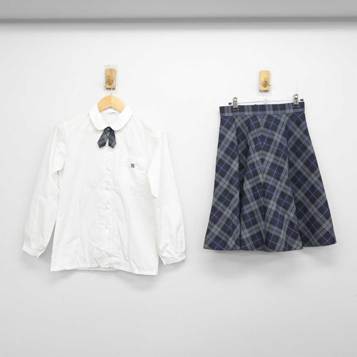 【中古】岐阜県 武儀高等学校 女子制服 5点 (ブレザー・ニット・シャツ・スカート) sf057474