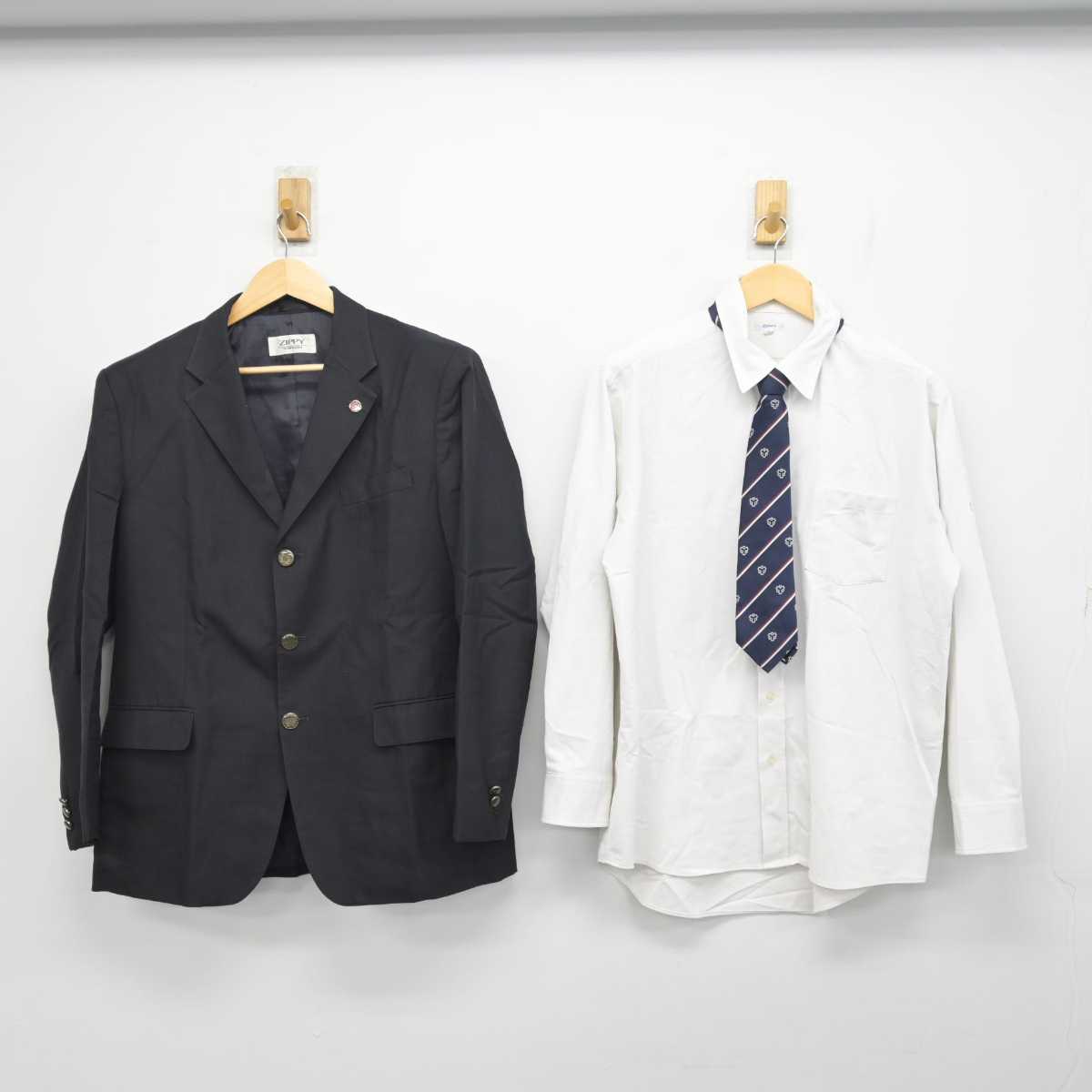 【中古】東京都 日本体育大学荏原高等学校 男子制服 6点 (ブレザー・シャツ・ズボン) sf057480