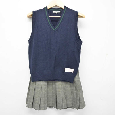 【中古】神奈川県 横浜創英高等学校 女子制服 3点 (ニットベスト・スカート・スカート) sf057507