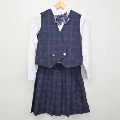 【中古】兵庫県 三木高等学校 女子制服 6点 (ブレザー・ベスト・シャツ・スカート) sf057513