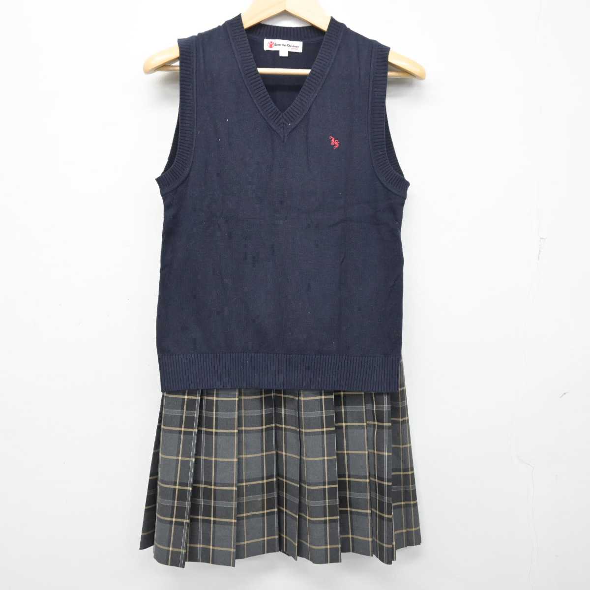 【中古】東京都 上水高等学校 女子制服 2点 (ニットベスト・スカート) sf057518