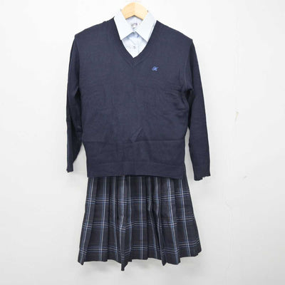 【中古】埼玉県 大宮開成高等学校 女子制服 3点 (ニット・シャツ・スカート) sf057550