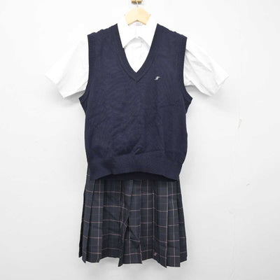 【中古】東京都 日本橋高等学校 女子制服 3点 (ニットベスト・シャツ・スカート) sf057559