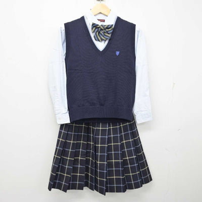 【中古】愛媛県 聖カタリナ高等学校 女子制服 5点 (ブレザー・ニットベスト・シャツ・スカート) sf057561